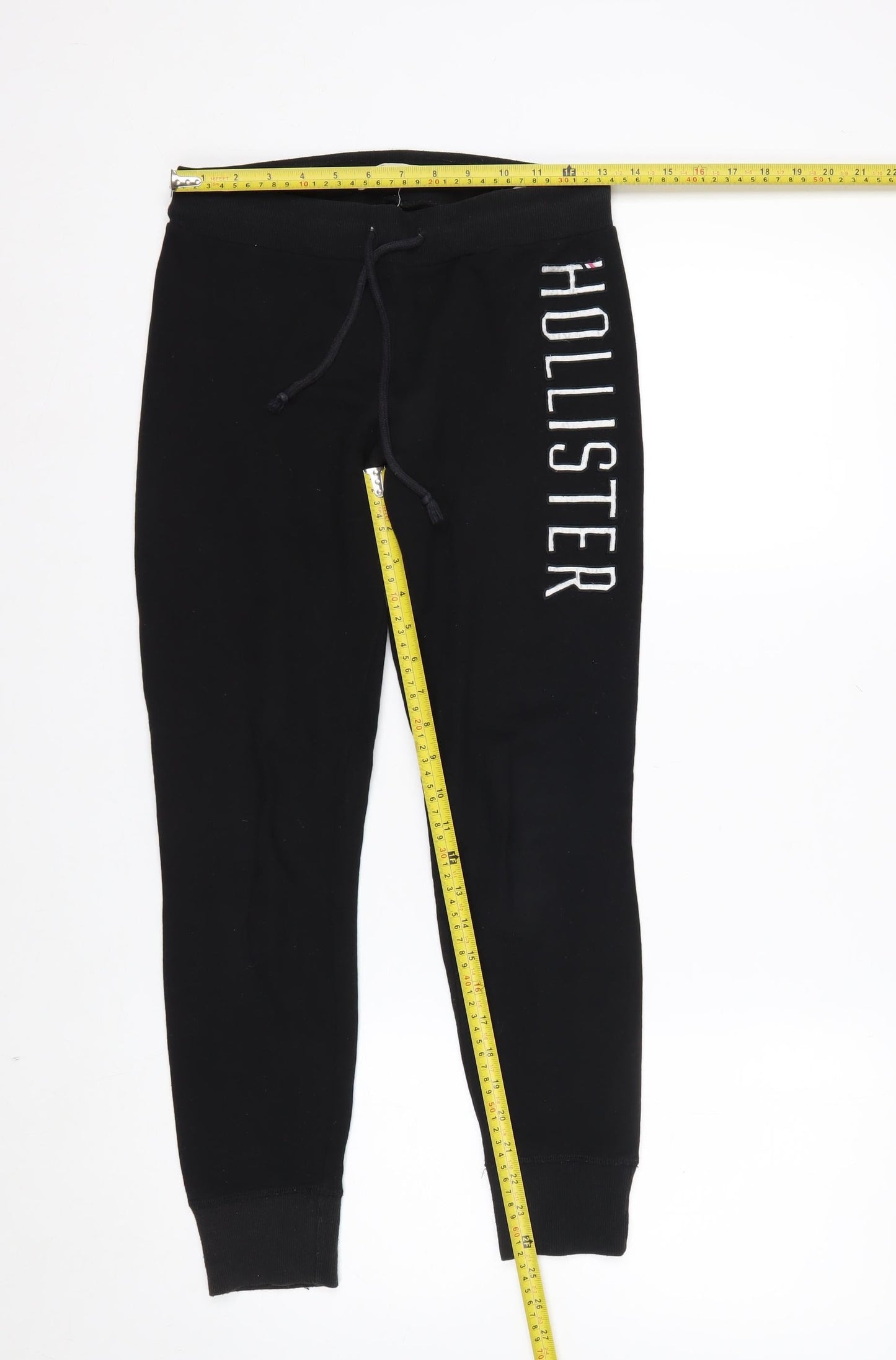 Hollister Women Black Jogger Sweatpants S Cotton Blend Drawstring