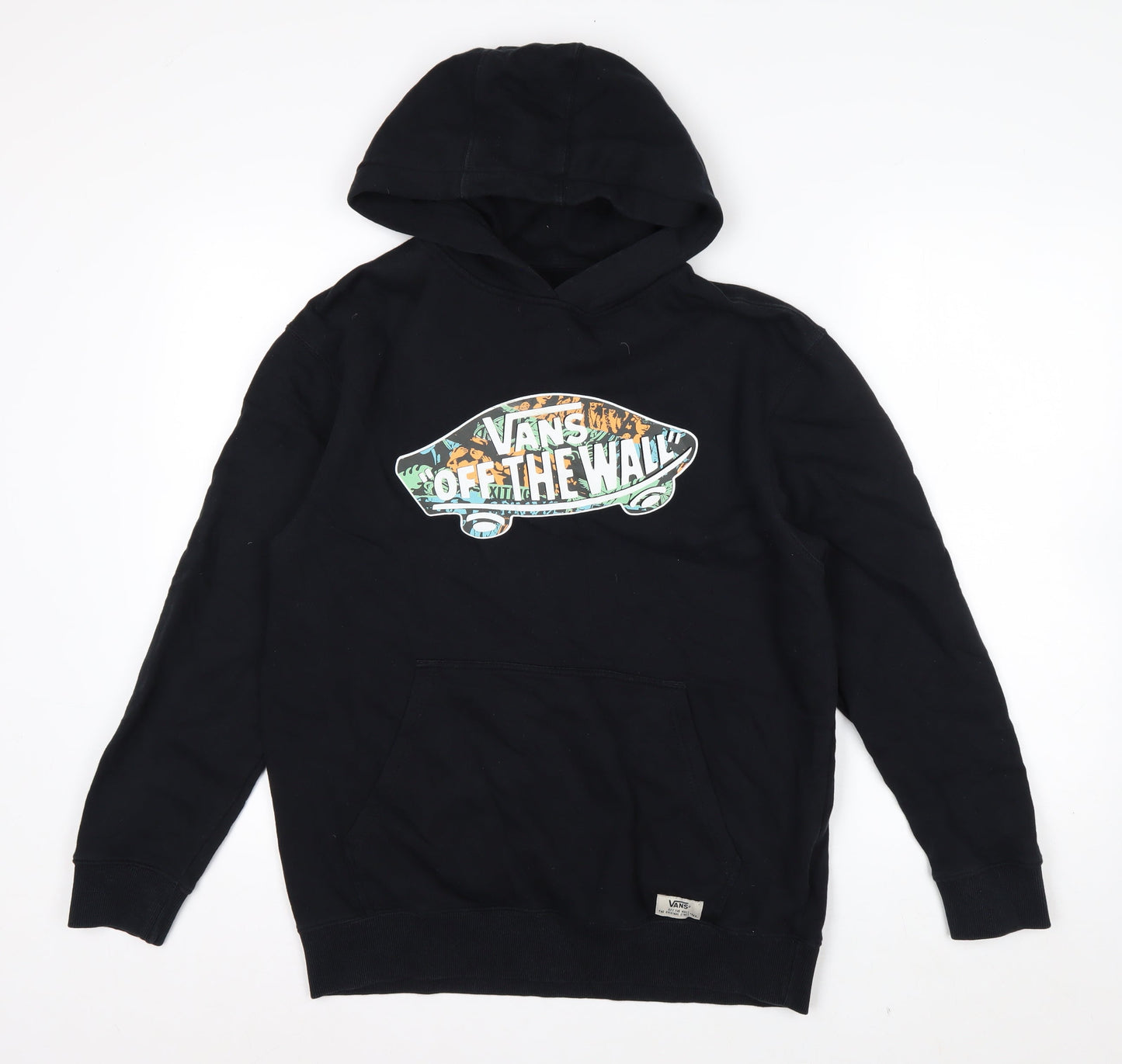 Vans Womens Black XL Pullover Hoodie With Logo Print