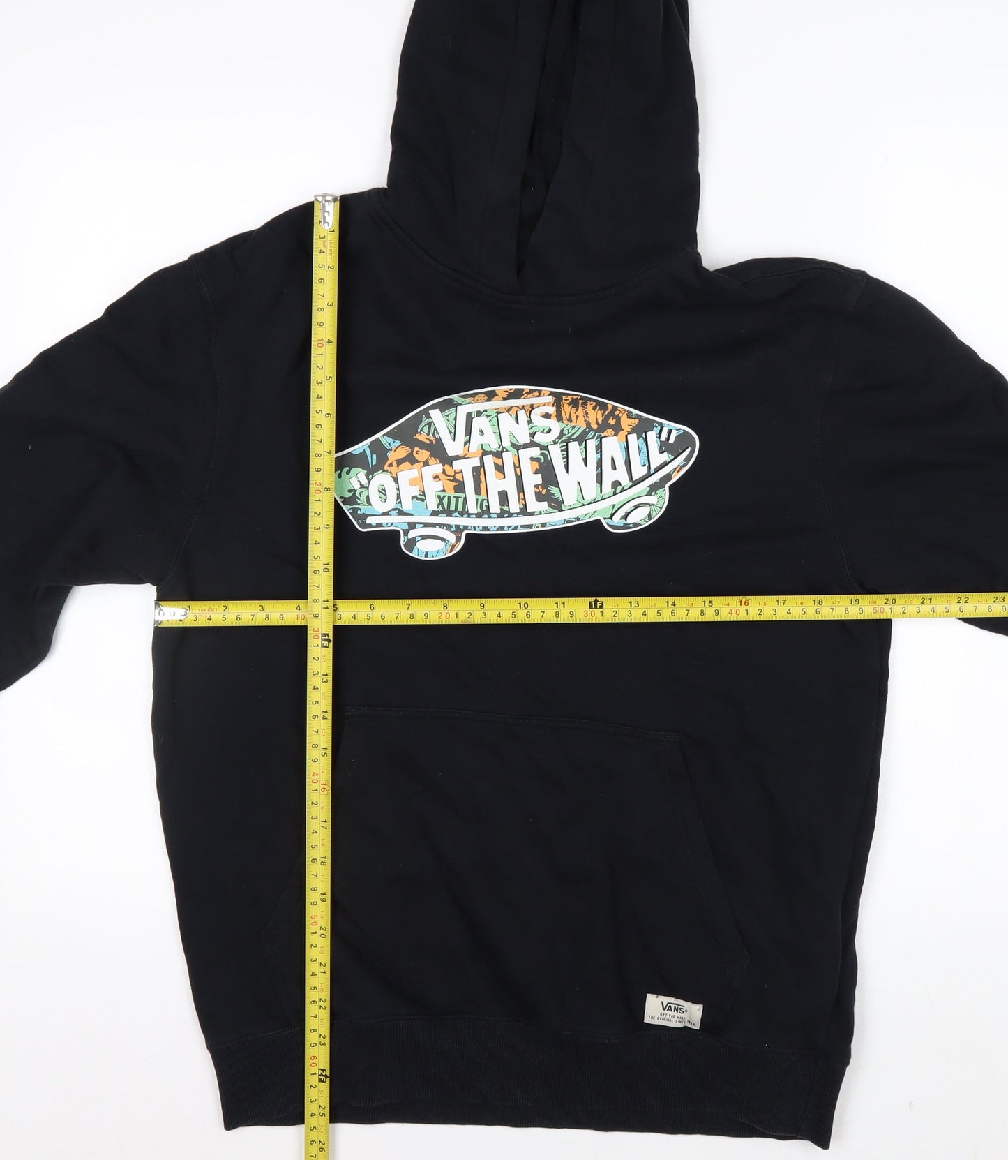 Vans Womens Black XL Pullover Hoodie With Logo Print