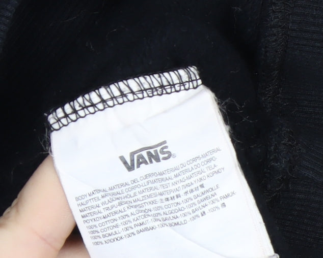 Vans Womens Black XL Pullover Hoodie With Logo Print
