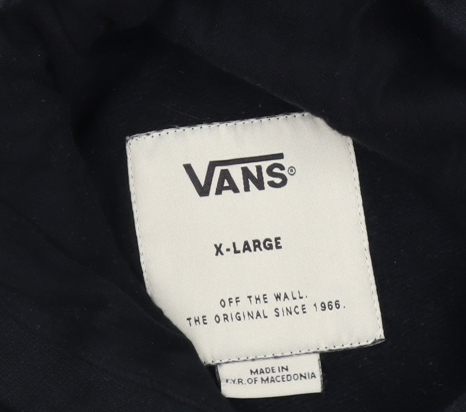 Vans Womens Black XL Pullover Hoodie With Logo Print