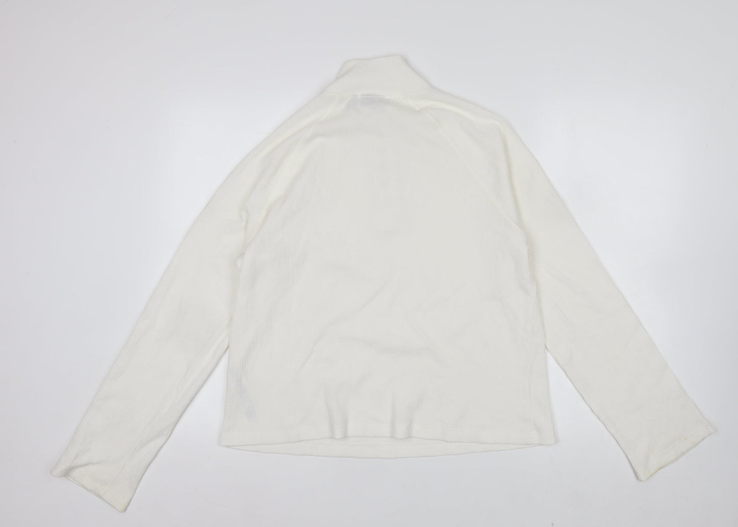 ASOS DESIGN Women's Ivory Mock Neck Button-Up Top Size S