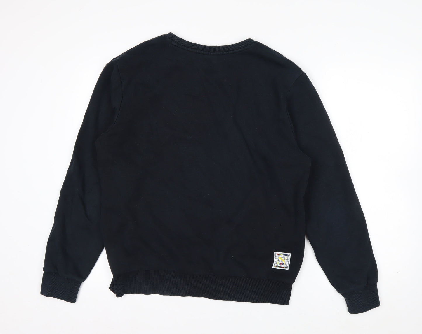 Puma Womens Black Medium Pullover Sweatshirt Embroidered Logo