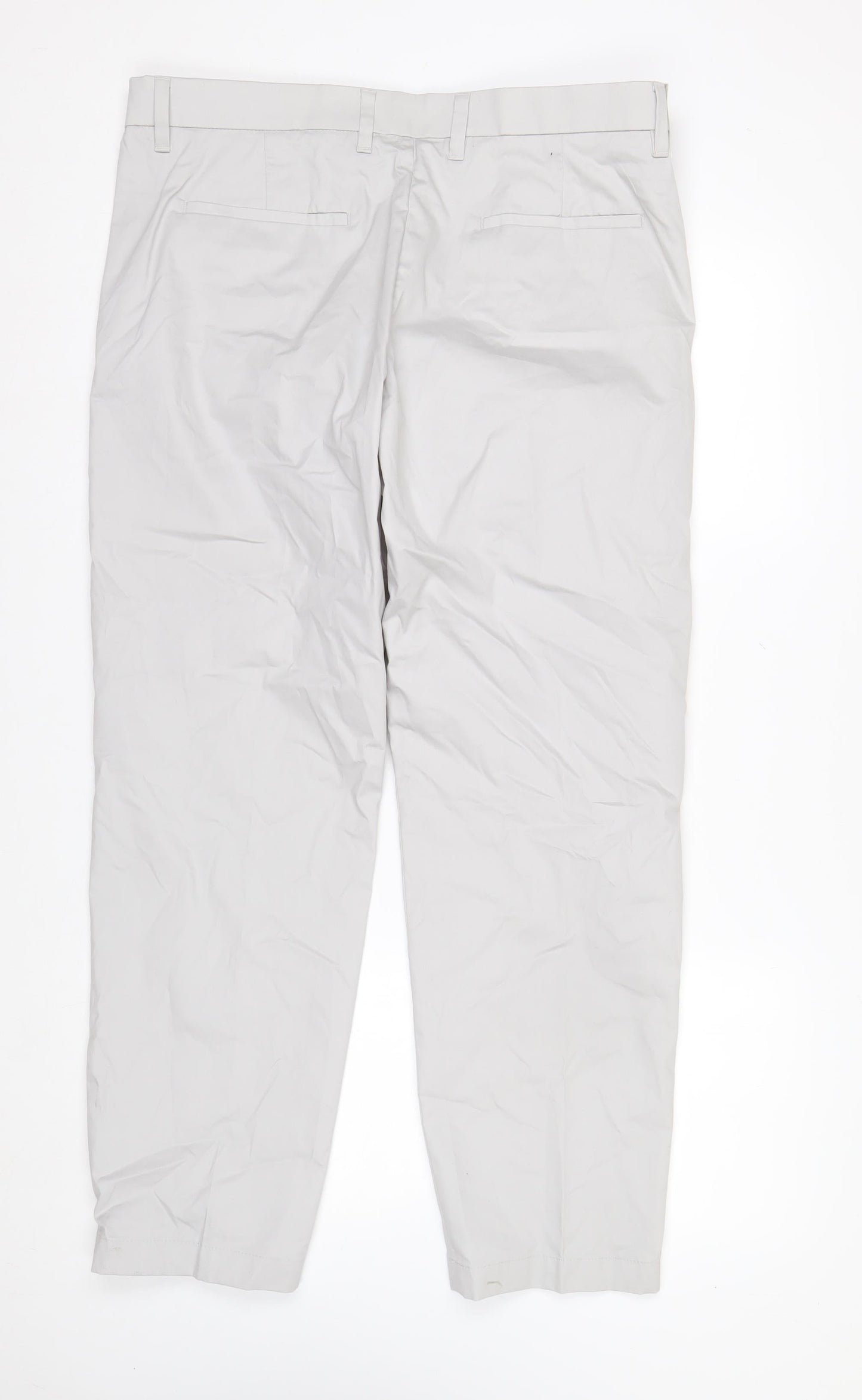 Marks and Spencer Autograph Men's Grey Regular Fit Chino Trousers 36x29