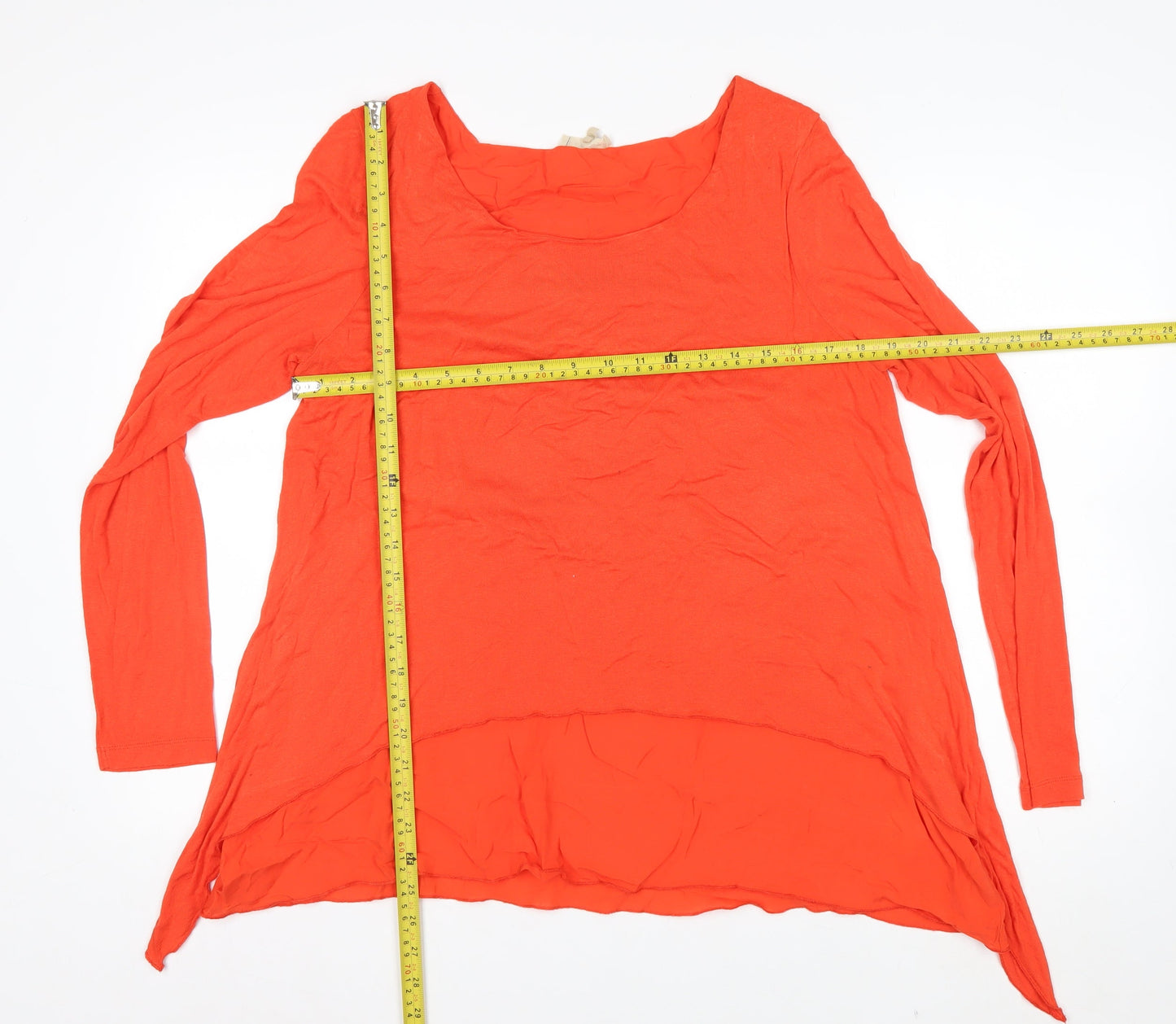 Phase Eight Women's Orange Long Sleeve Viscose Tunic Top UK 14