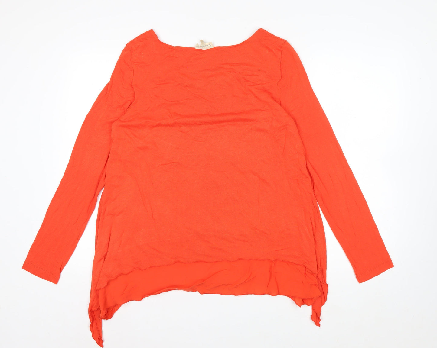 Phase Eight Women's Orange Long Sleeve Viscose Tunic Top UK 14
