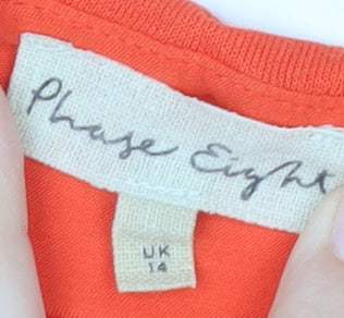 Phase Eight Women's Orange Long Sleeve Viscose Tunic Top UK 14