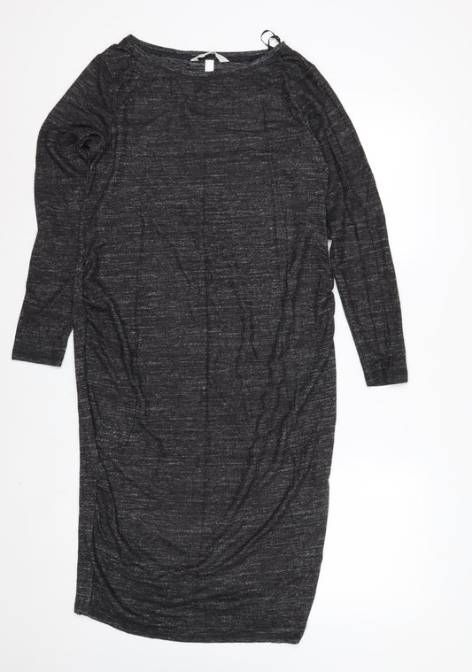 H&M Maternity Grey Jersey Bodycon Dress Women’s Size M Long Sleeve