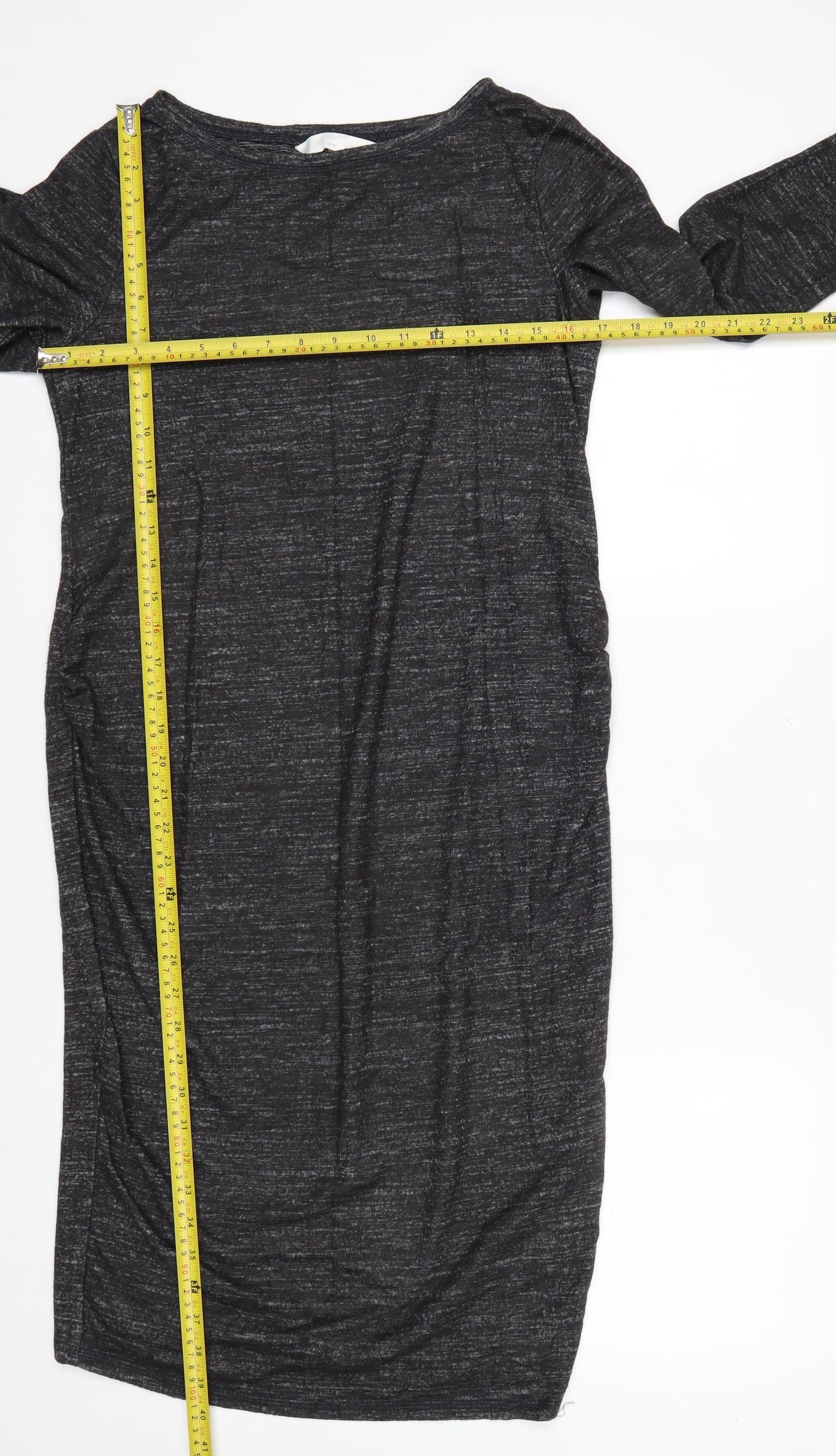 H&M Maternity Grey Jersey Bodycon Dress Women’s Size M Long Sleeve