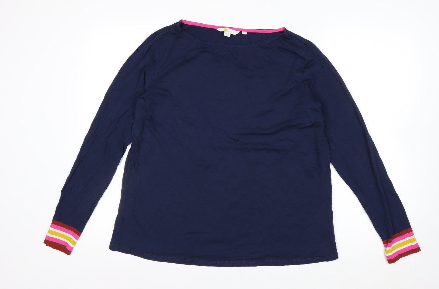 Boden Women’s Blue Long Sleeve Boat Neck Jersey Top Size L