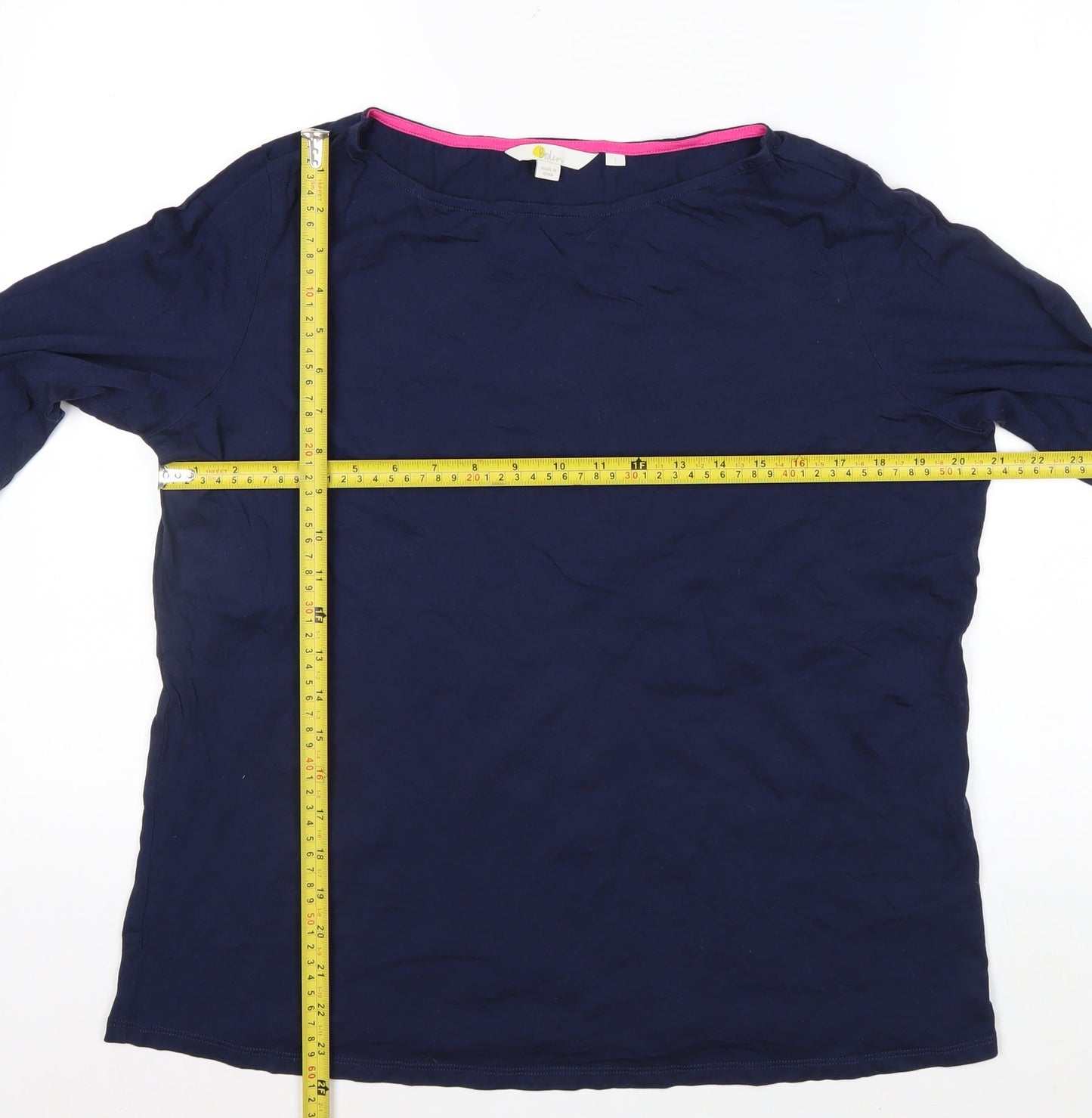 Boden Women’s Blue Long Sleeve Boat Neck Jersey Top Size L
