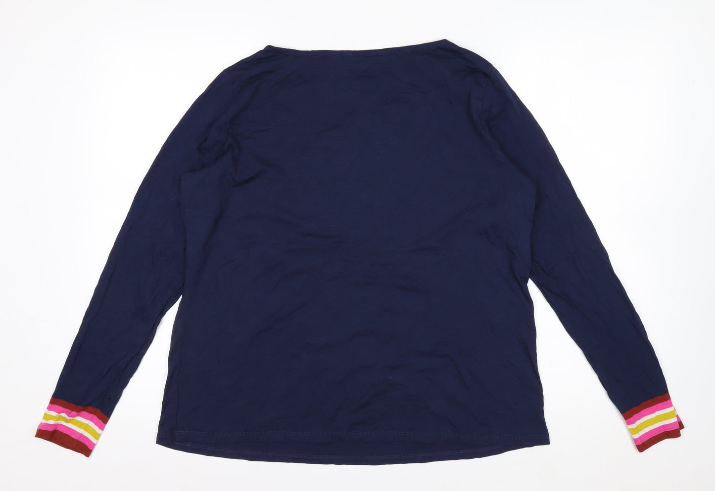 Boden Women’s Blue Long Sleeve Boat Neck Jersey Top Size L