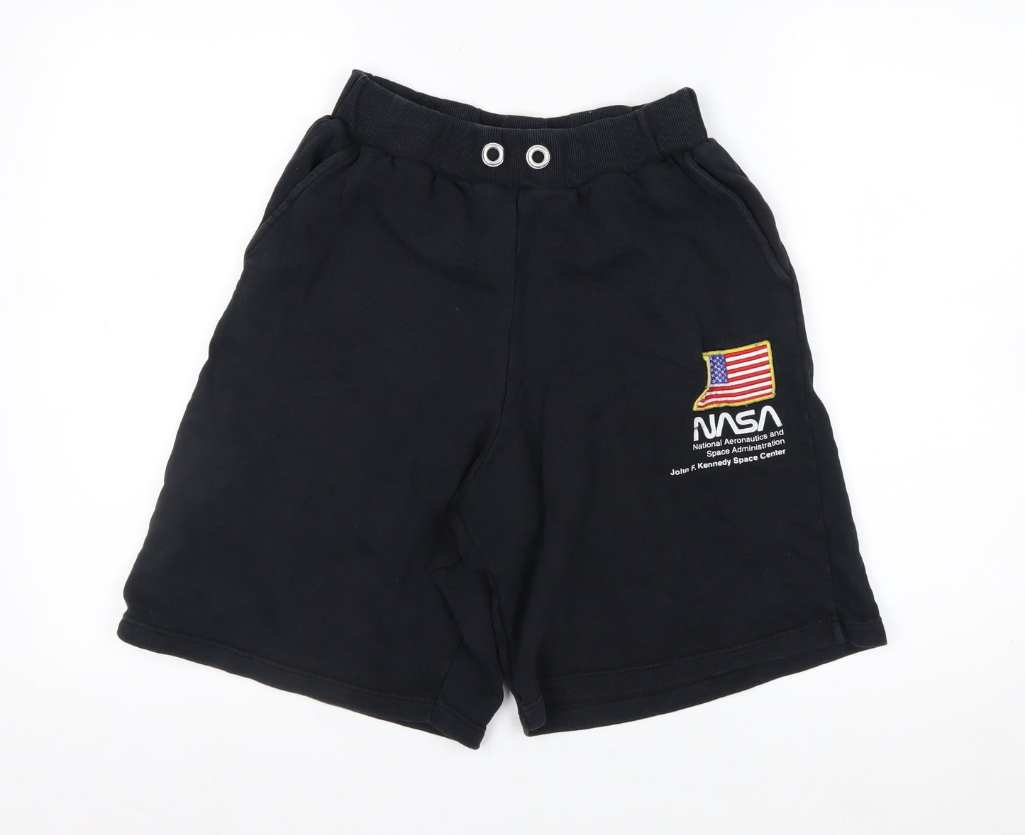 Slam Wan Ran NASA Black Men's M Athletic Shorts Elastic Waist