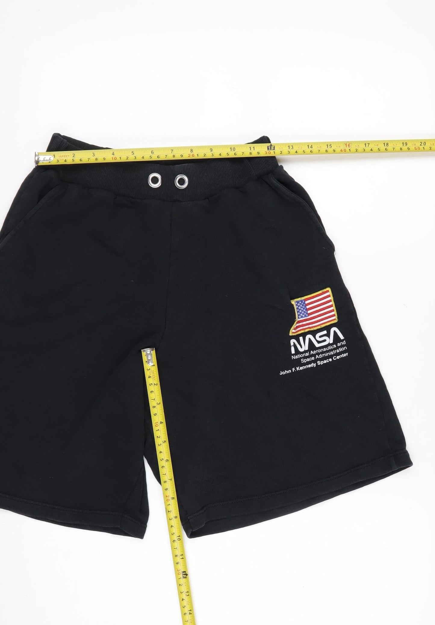 Slam Wan Ran NASA Black Men's M Athletic Shorts Elastic Waist