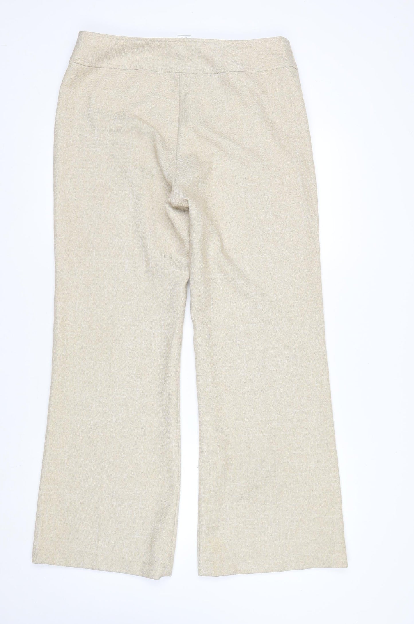 Dorothy Perkins Women’s Beige Wide-Leg Trousers Size 14 Classic Fit