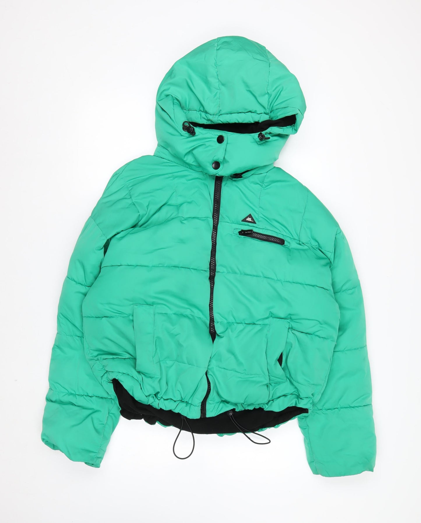 iets frans Men’s Green Hooded Puffer Jacket Size M Polyester