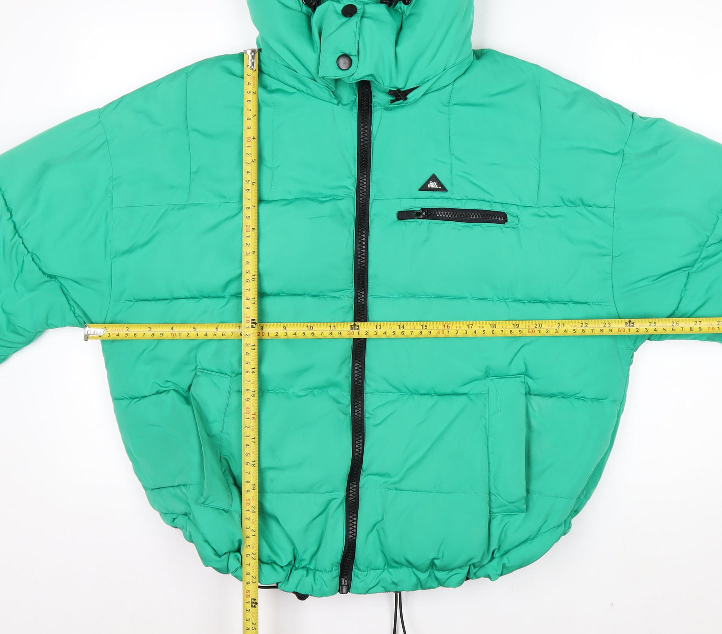 iets frans Men’s Green Hooded Puffer Jacket Size M Polyester