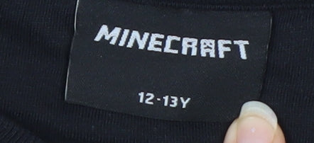 Minecraft Boys Black Sequin Christmas Pullover Sweatshirt 12-13 Years