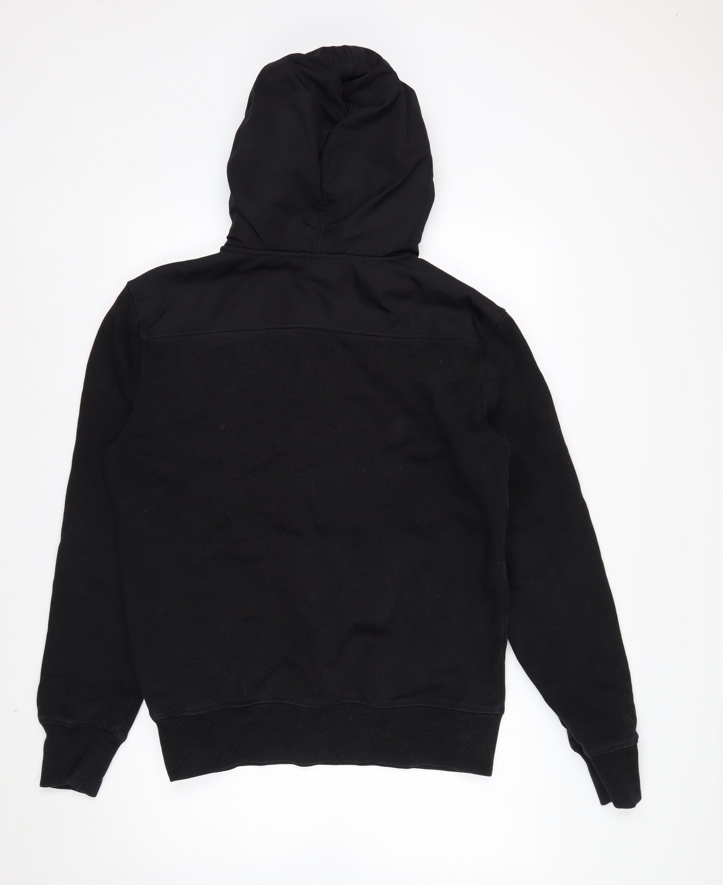 Superdry Men's Black L 1/2 Zip Hooded Sweatshirt Fleece Logo Hoodie