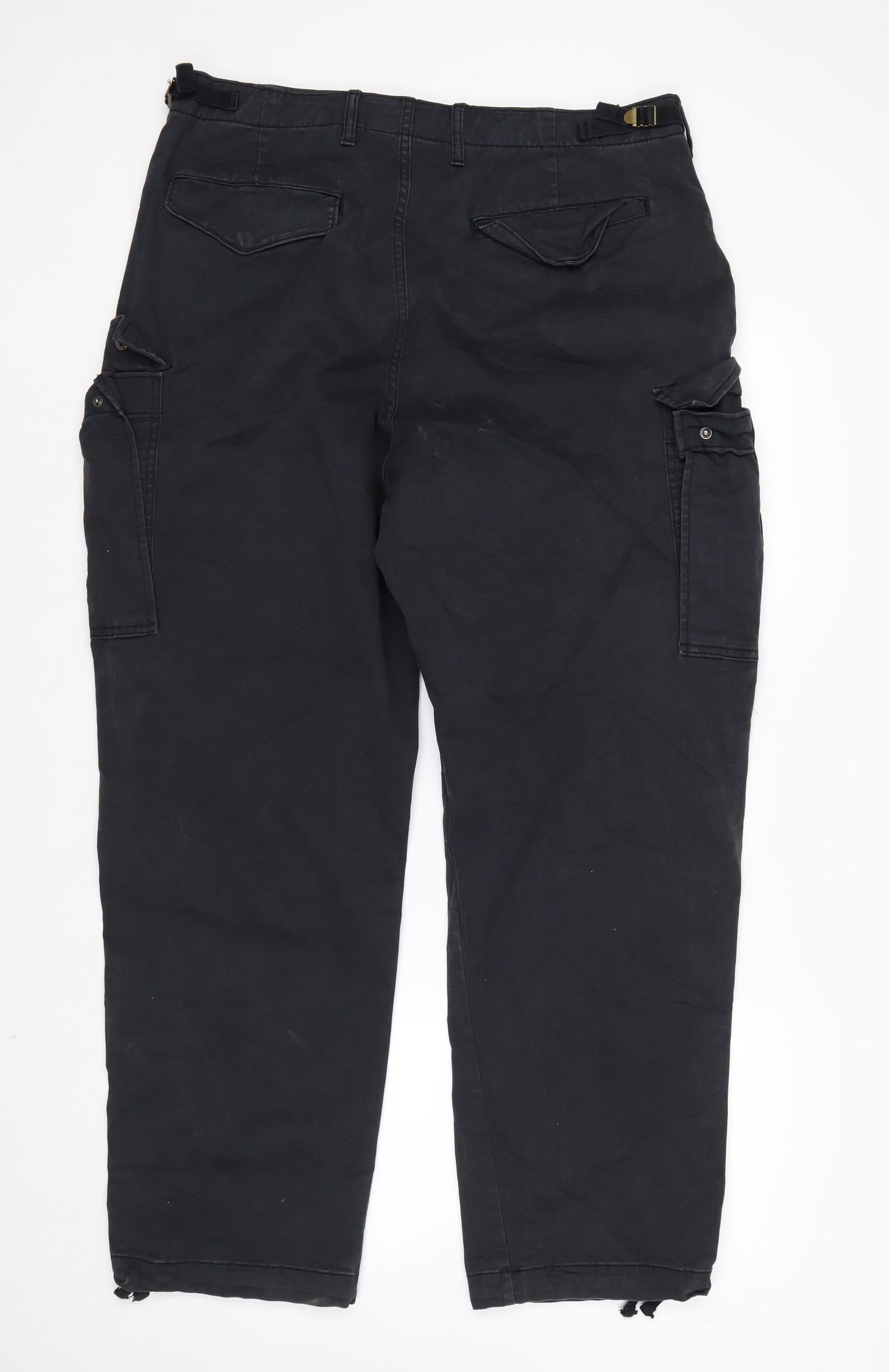GAP Men's Black 34x32 Regular Fit Cargo Trousers