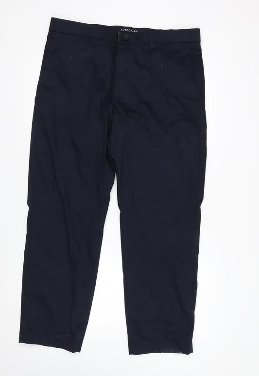 Marks and Spencer Autograph Men's Black Regular Fit Trousers 36/29