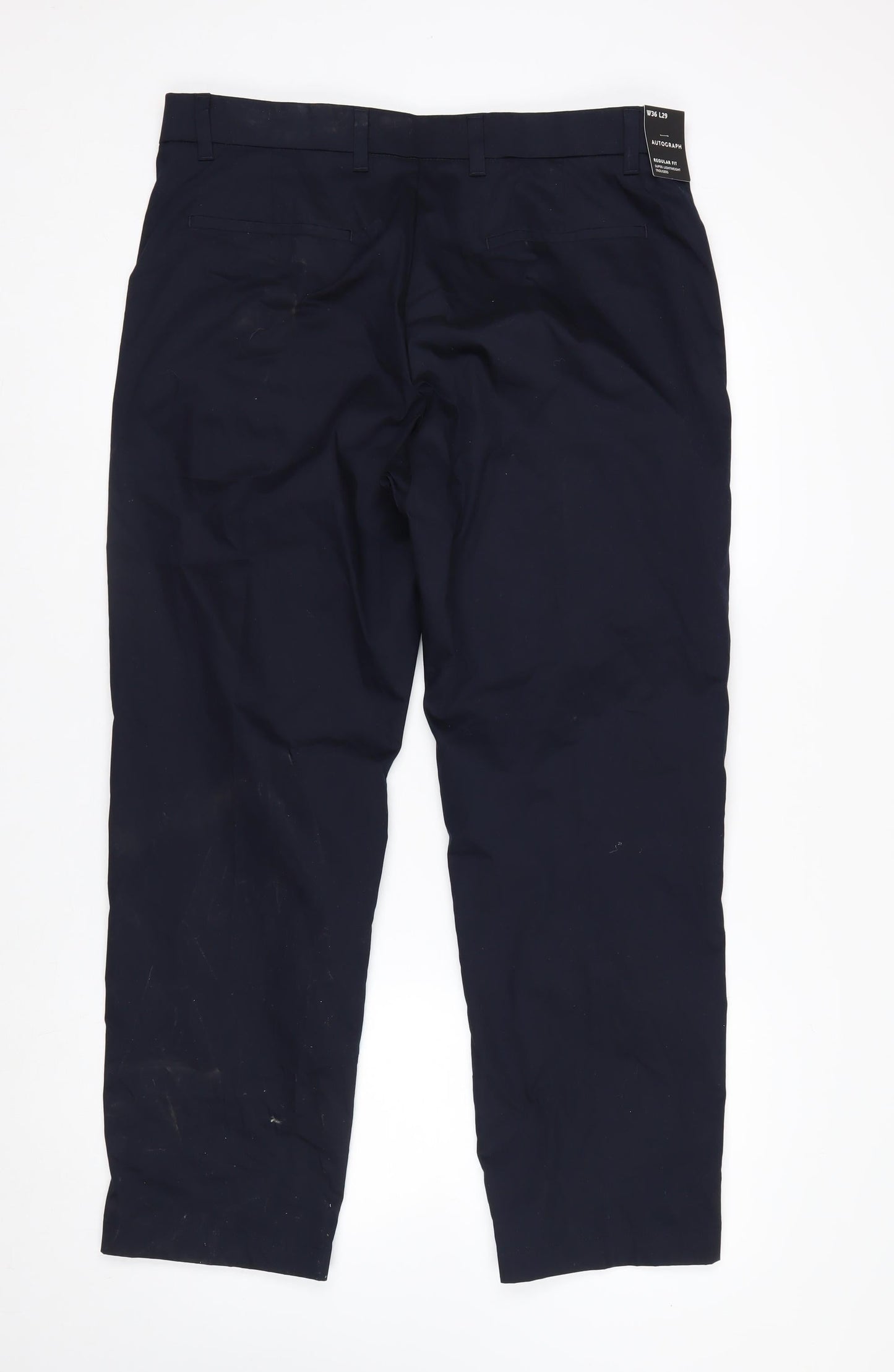 Marks and Spencer Autograph Men's Black Regular Fit Trousers 36/29
