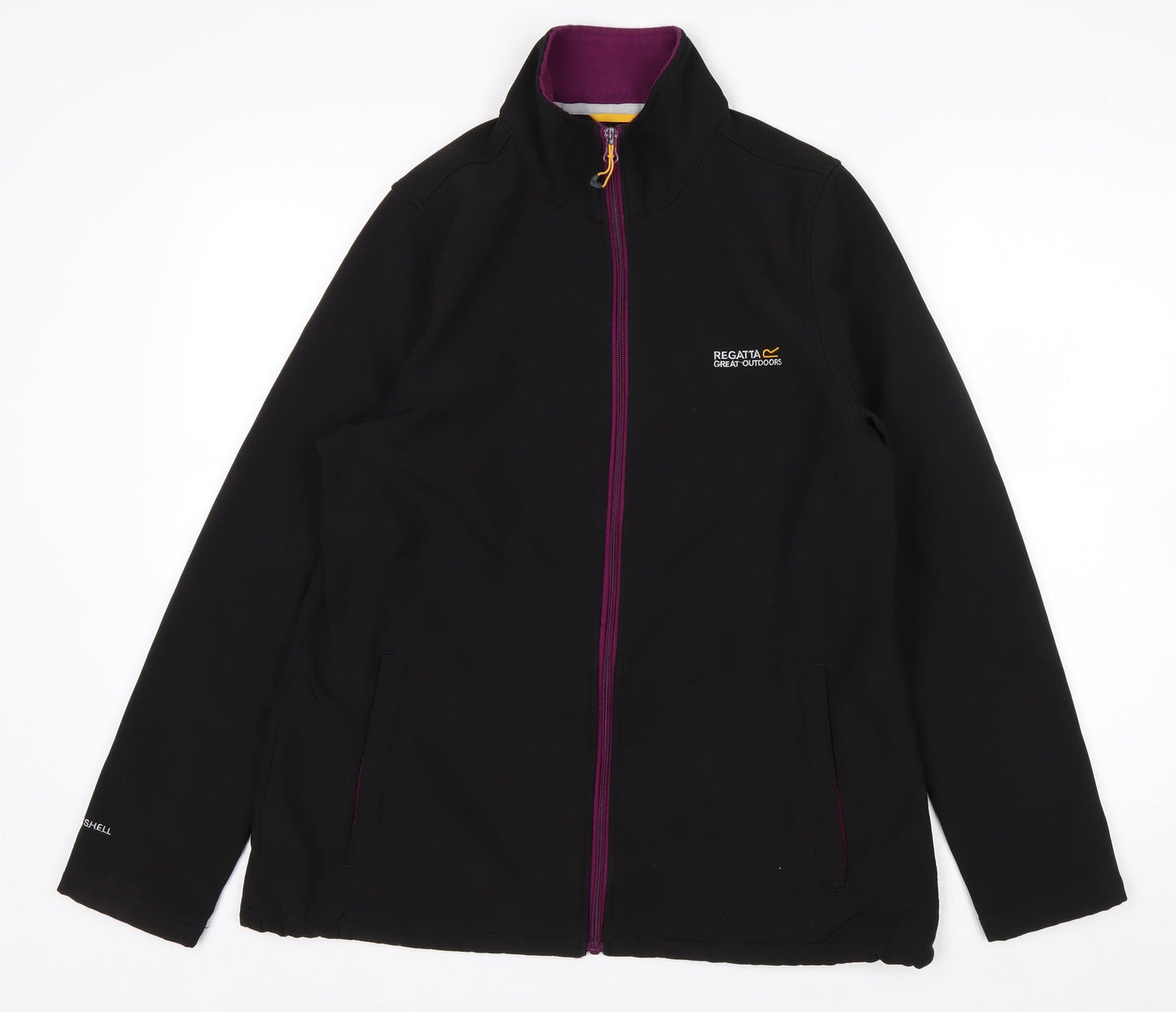 Regatta Womens Black Softshell Jacket Size 16 Water Resistant Outdoor