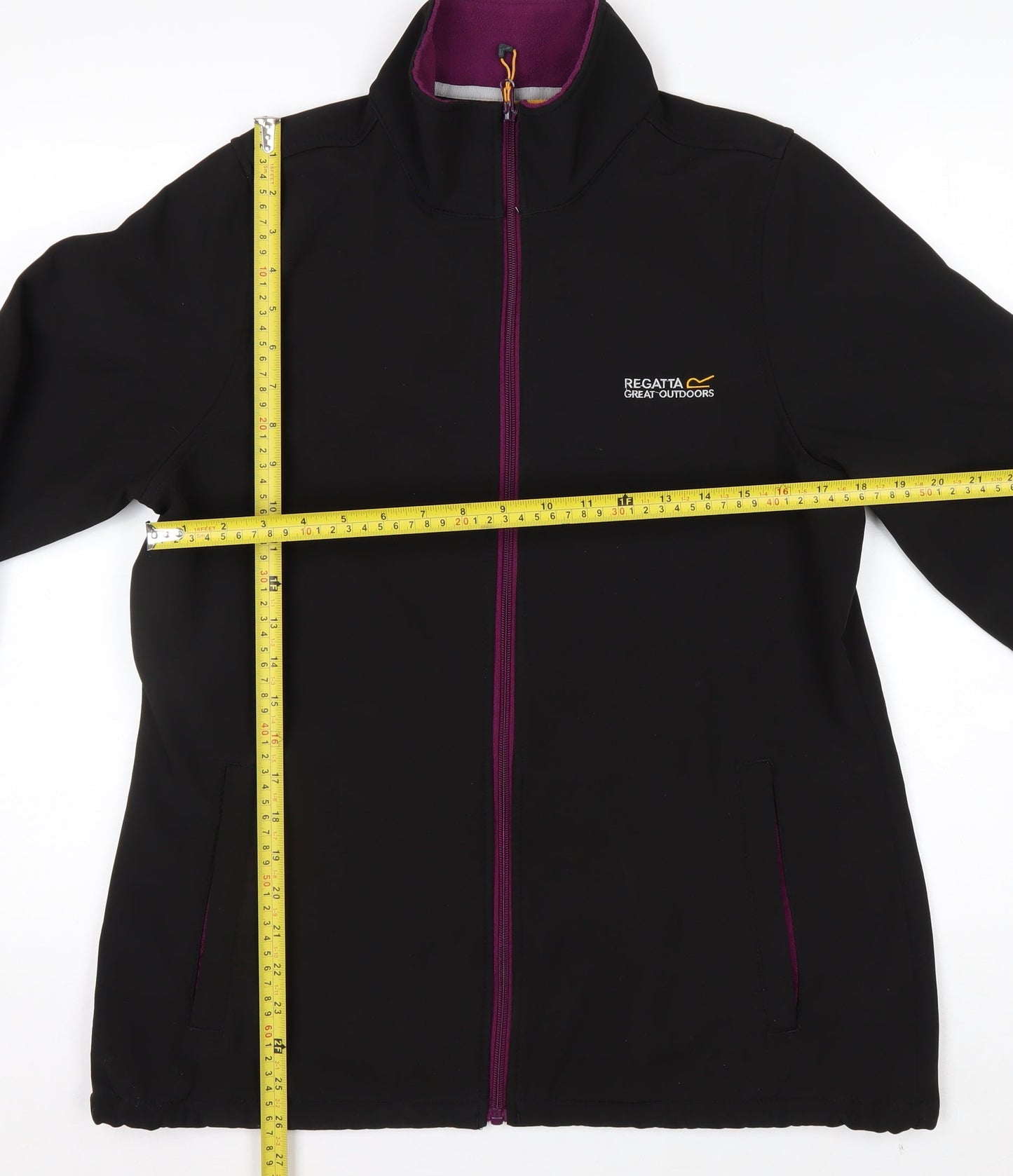 Regatta Womens Black Softshell Jacket Size 16 Water Resistant Outdoor