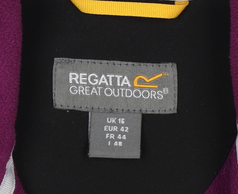 Regatta Womens Black Softshell Jacket Size 16 Water Resistant Outdoor