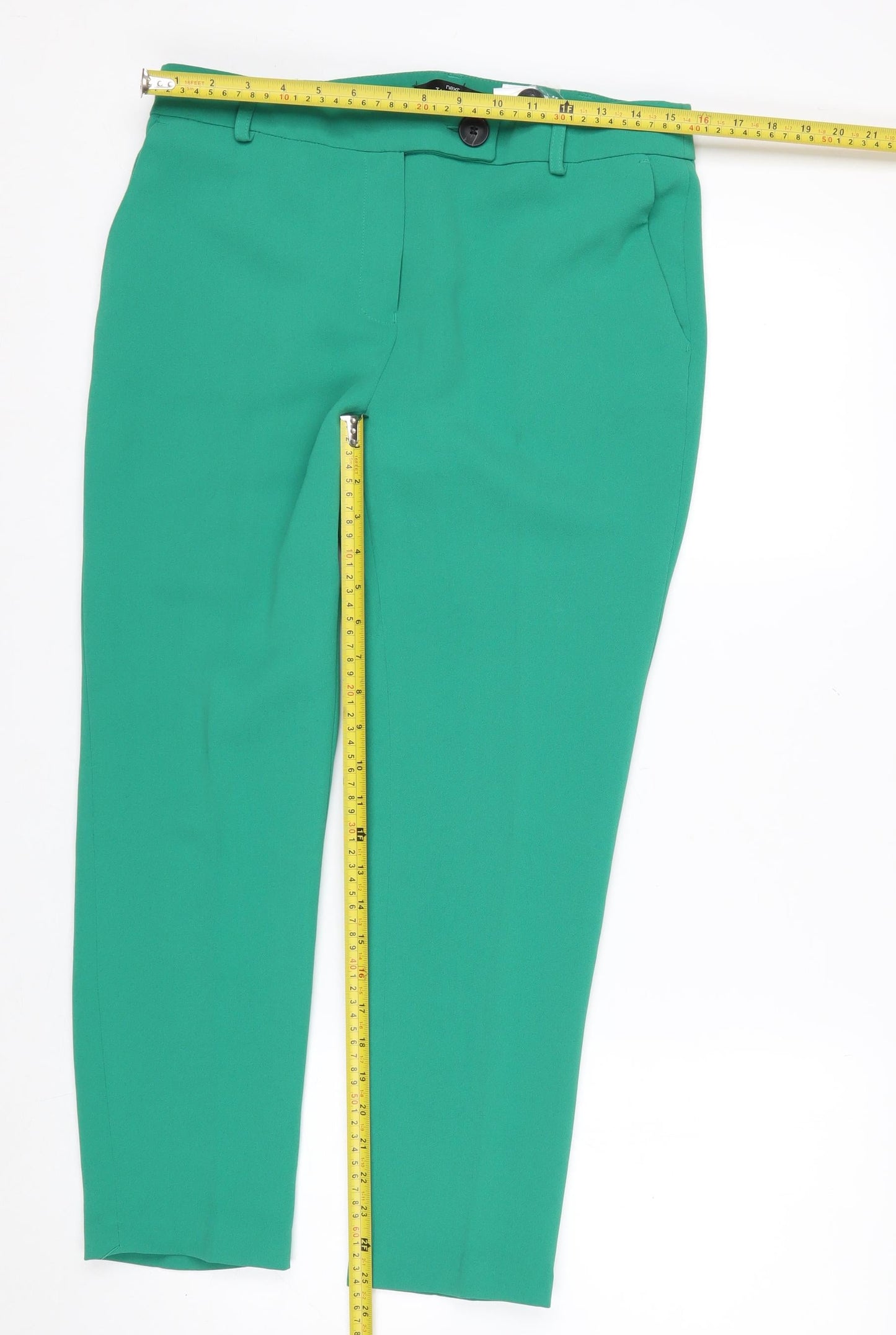 Next Women's Green Tapered Trousers Size 10 Regular Fit