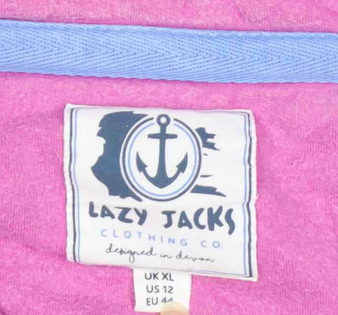Lazy Jacks Women’s Multicoloured Stripe 1/4 Zip Cotton Sweatshirt XL