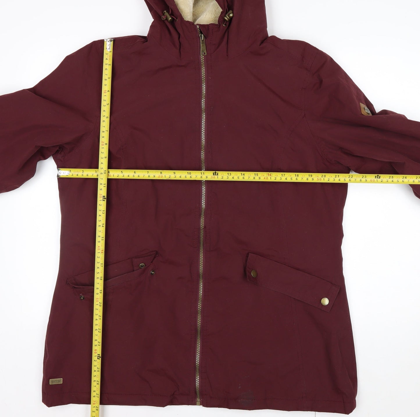 Regatta Womens Red Hooded Parka Jacket Size 16 Lined Outdoor Coat