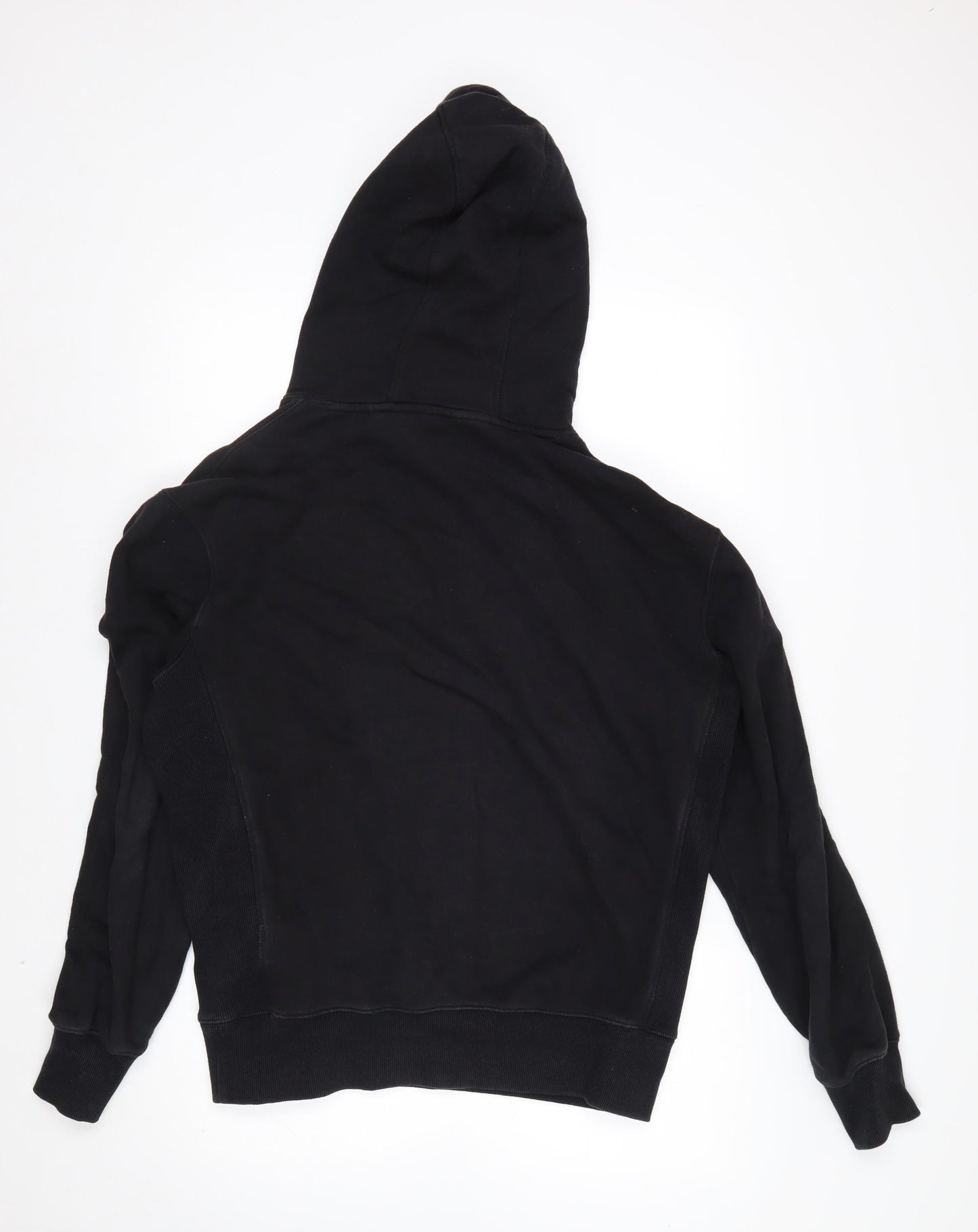Superdry Men's Black Pullover Hoodie S Logo Fleece Graphic Print