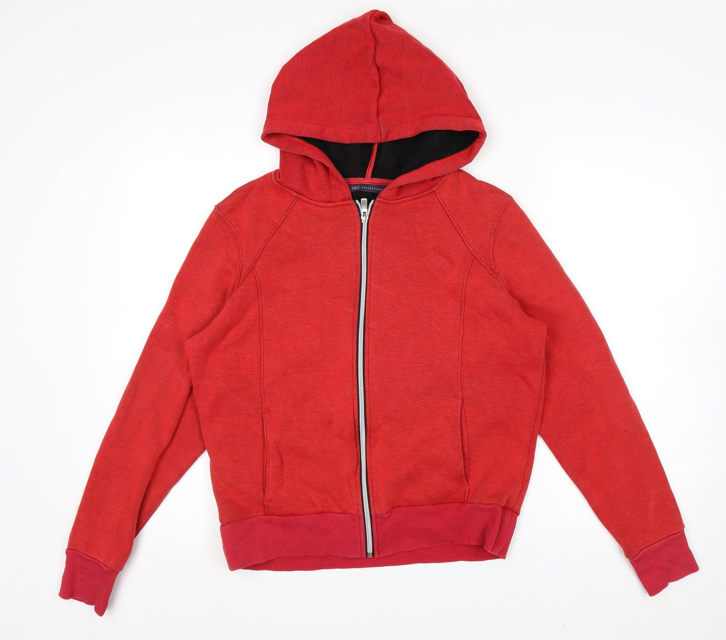 Marks and Spencer Women's Red Full Zip Hoodie Size 14