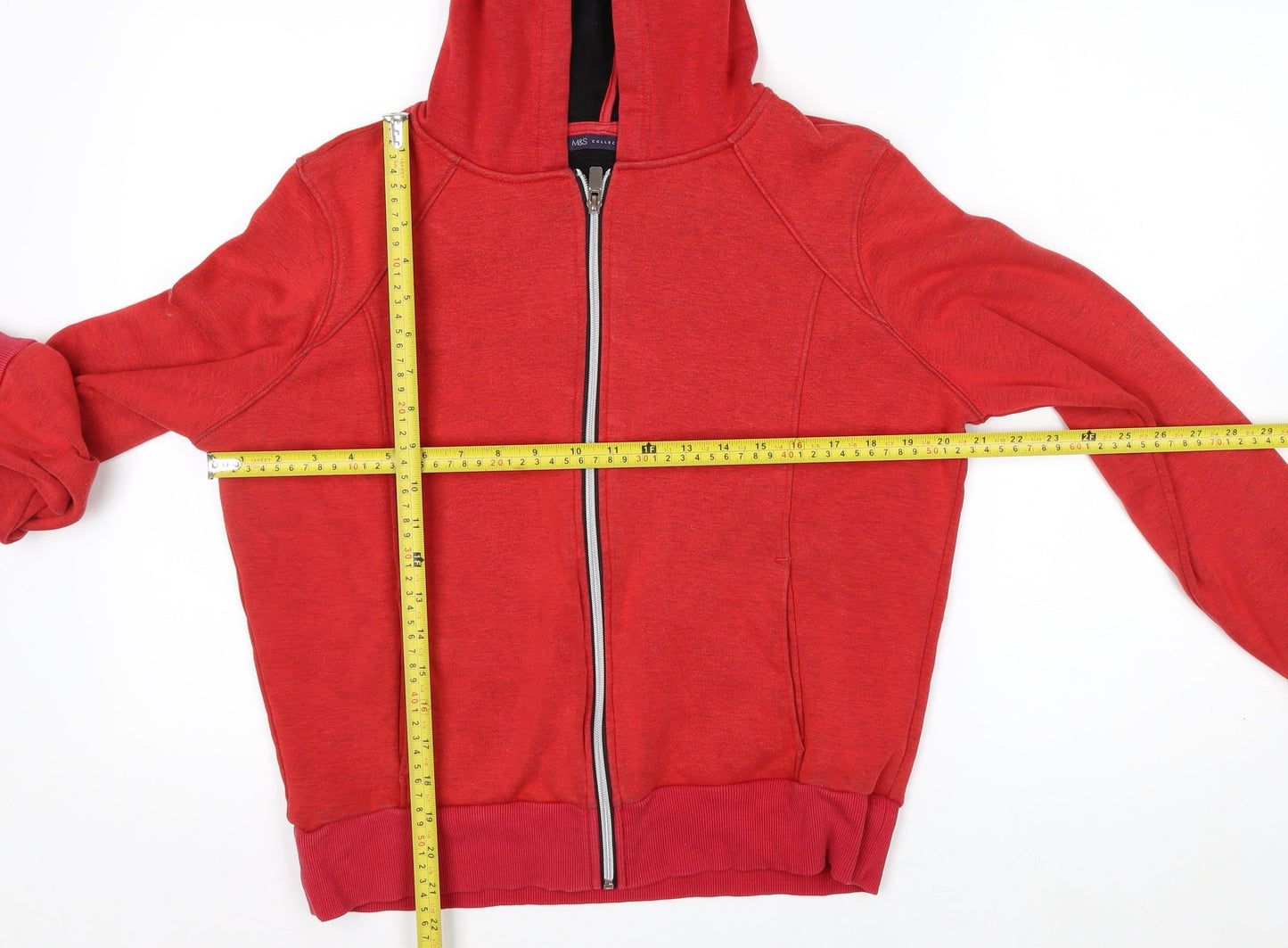 Marks and Spencer Women's Red Full Zip Hoodie Size 14