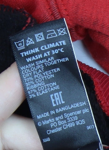 Marks and Spencer Women's Red Full Zip Hoodie Size 14