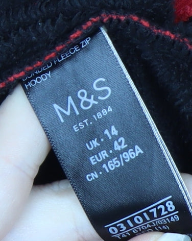 Marks and Spencer Women's Red Full Zip Hoodie Size 14