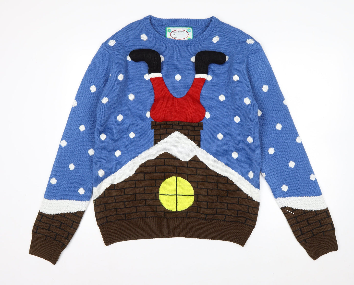 Cedar Wood State Men's Blue Christmas Jumper L Pullover Knit