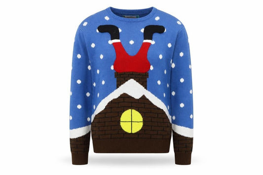 Cedarwood State Men's Blue Christmas Jumper L Pullover Knit