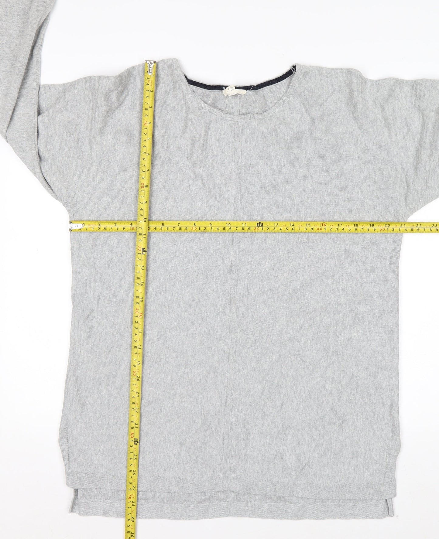 White Stuff Women’s Grey Size 16 Cotton Boat Neck Jumper