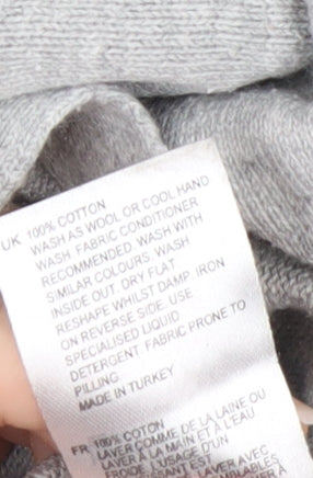 White Stuff Women’s Grey Size 16 Cotton Boat Neck Jumper
