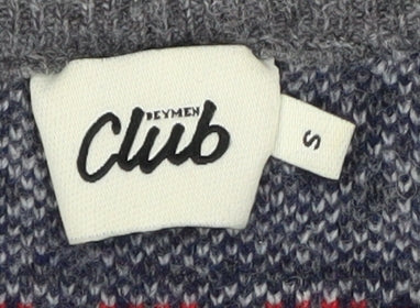 Beymen Club Men's Grey Wool Blend Fair Isle Ski Jumper Size S