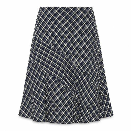 Anna Rose Women Blue Checked A-Line Midi Skirt Size 12