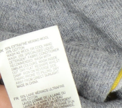White Stuff Women's Grey Star Pullover Jumper UK 10 Merino Wool Cotton
