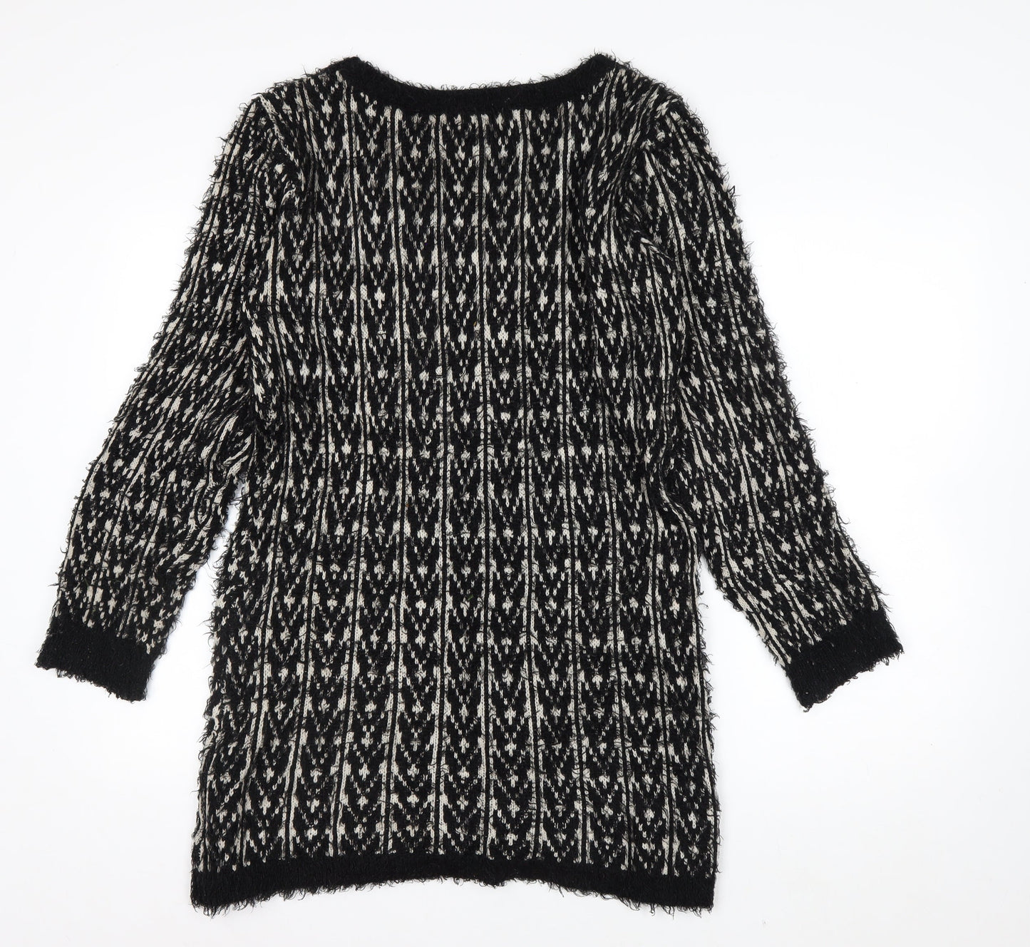 Cape Daisy Women’s Black White Knit Pullover Jumper Size L