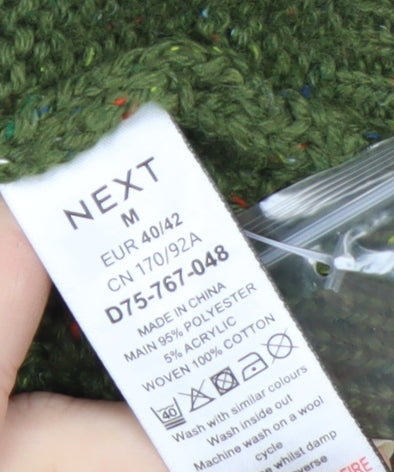 Next Women's Green Cable-Knit Crew Neck Jumper Size 14