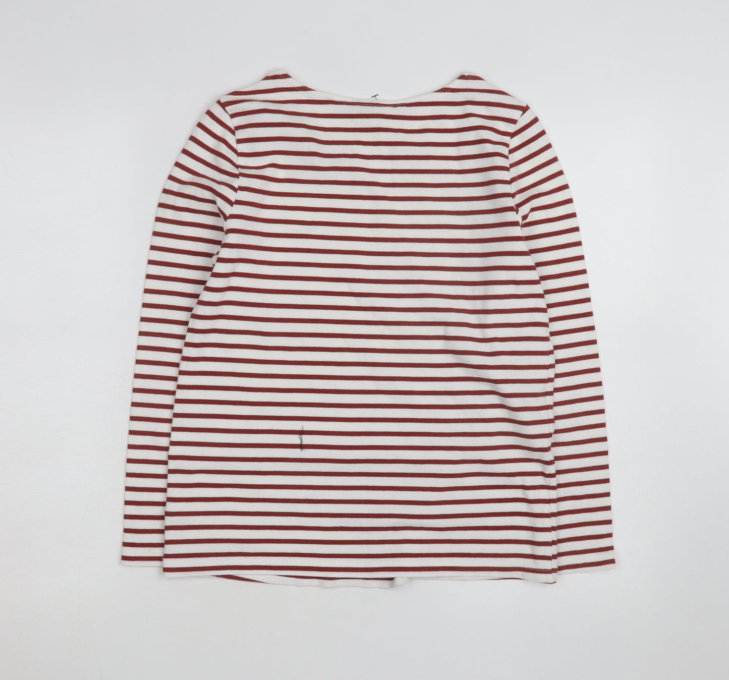 Topshop Women’s Multicoloured Striped Long Sleeve Cotton T-Shirt L