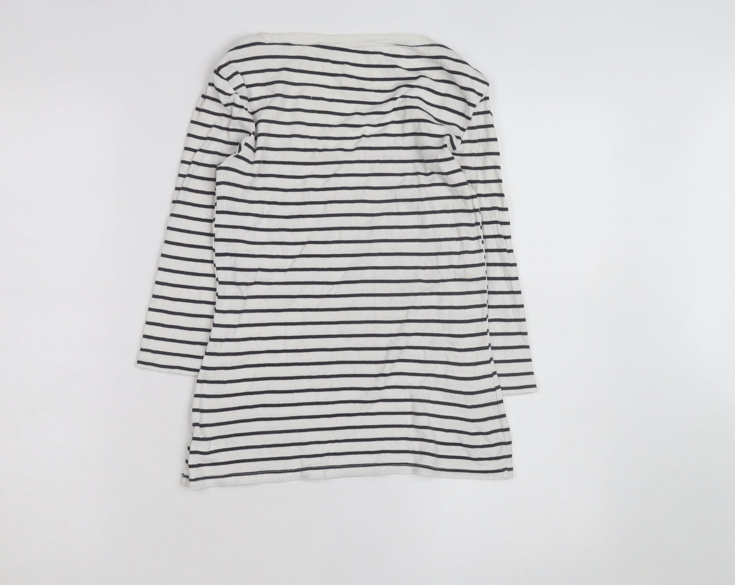 Gap Women’s White Striped 3/4 Sleeve Cotton T-Shirt Size S
