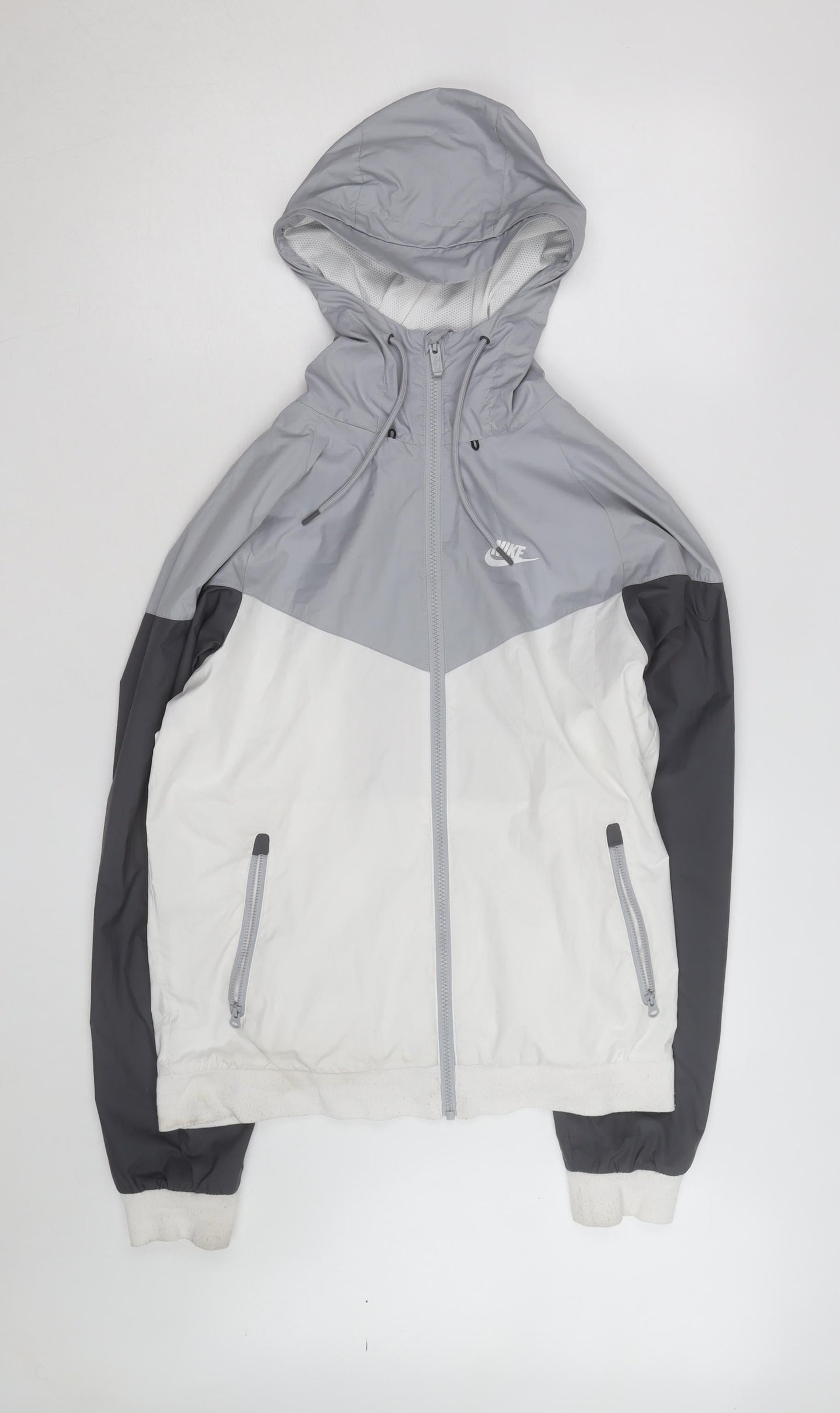 Nike Men's Grey Windrunner Hooded Full Zip Windbreaker Jacket M