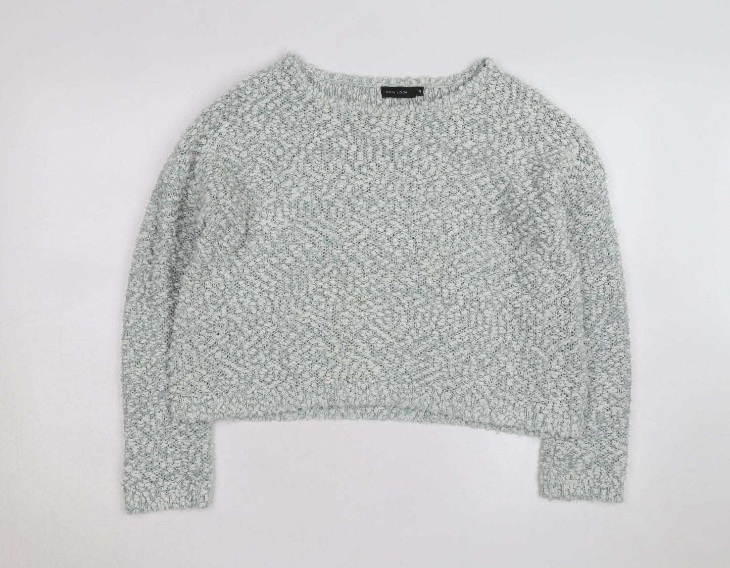 New Look Women's Grey Chunky Knit Crew Neck Jumper Size 18